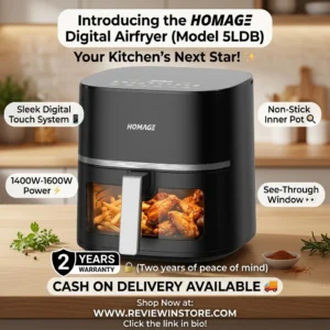 Homage 5LDB0 Digital Air Fryer - 5 liters - ReviewInstore